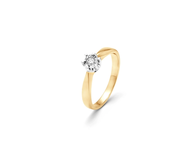 Pierścionek złoty z okrągłym oczkiem