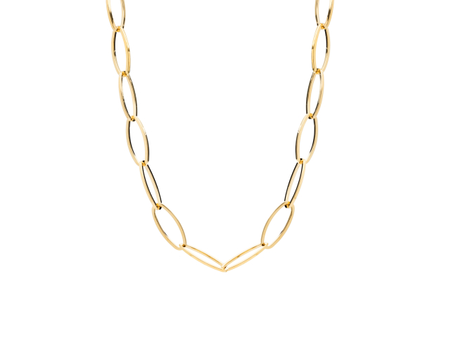 Srebrny pozłacany naszyjnik ankier owalne duże ogniwa