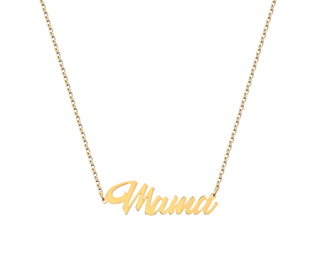 Naszyjnik srebrny pozłacany Mama