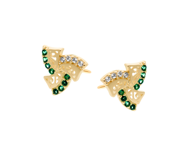 Kolczyki złote z cyrkoniami