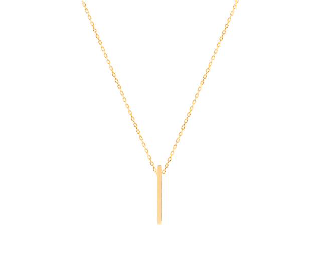 Naszyjnik srebrny pozłacany z gładkim pręcikiem