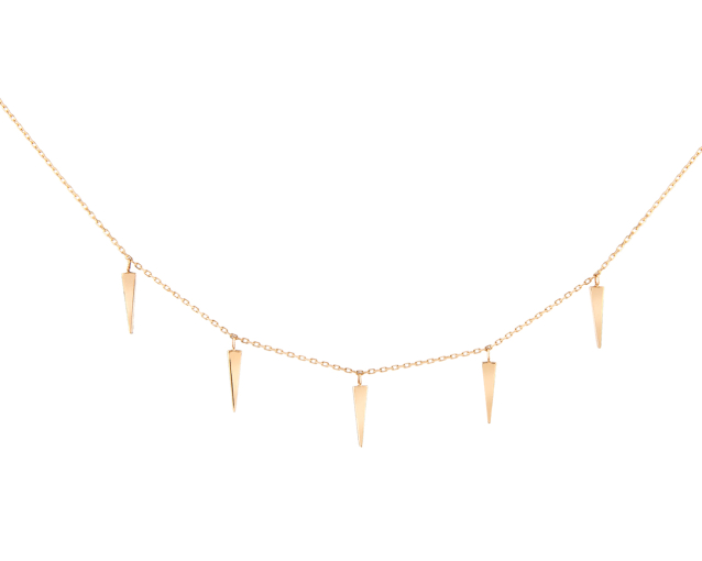 Naszyjnik złoty celebrytka z ozdobami w kształcie sopli