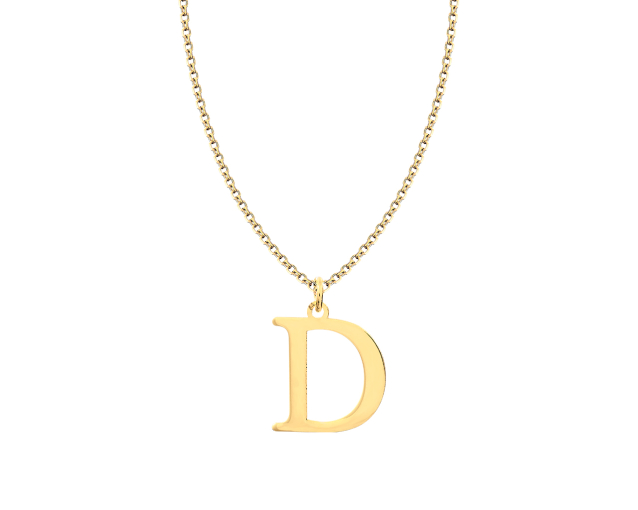 Naszyjnik złoty łańcuszkowy z literką D