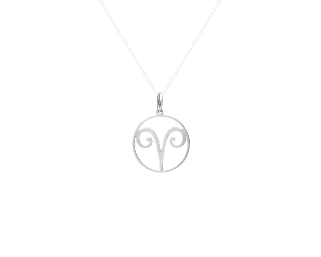 Zawieszka srebrna okrągła znak zodiaku Baran