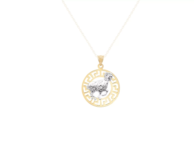 Zawieszka złota dwukolorowa znak zodiaku Baran