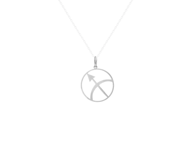 Zawieszka srebrna znak zodiaku Strzelec okrągła