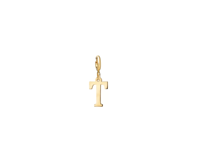 Zawieszka charms złota litera T
