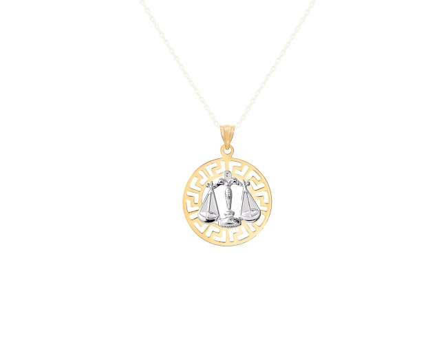 Zawieszka złota dwukolorowa znak zodiaku Waga