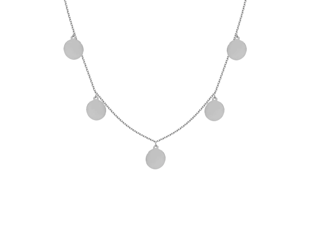 Naszyjnik srebrny choker z okrągłymi blaszkami