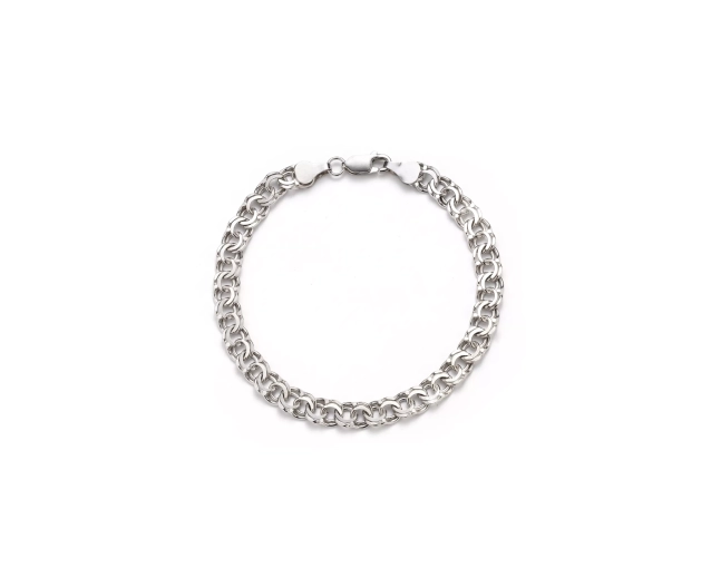 Bransoletka srebrna męska o splocie garibaldi