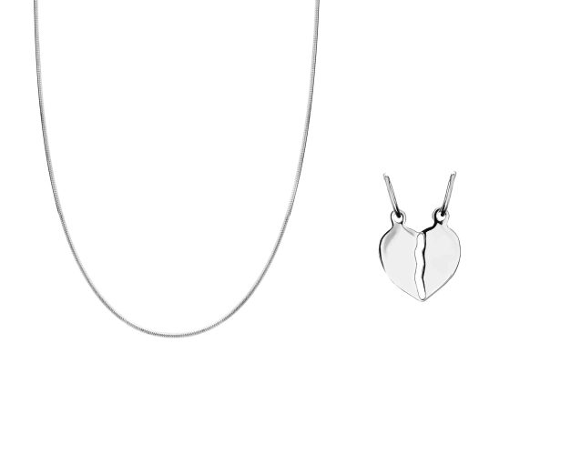 Zestaw srebrny serce PRS 0002