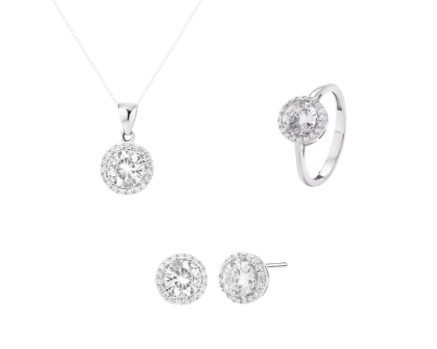 Zestaw srebrny cyrkonie PRS 0105