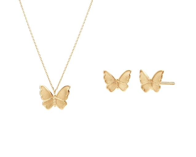 Zestaw pozłacany motyle PRS 0119