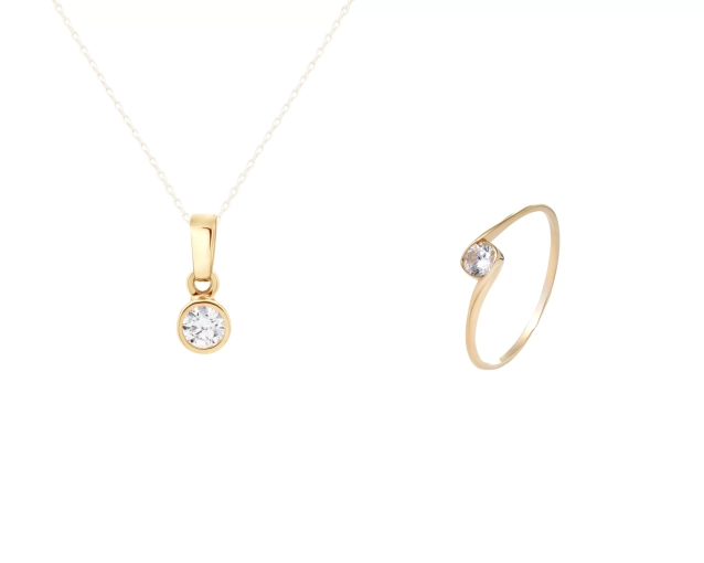 Zestaw złoty z cyrkoniami PRZ 0004