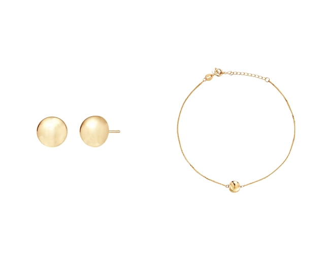 Zestaw złoty kulka na cienkim łańcuszku PRZ 0012