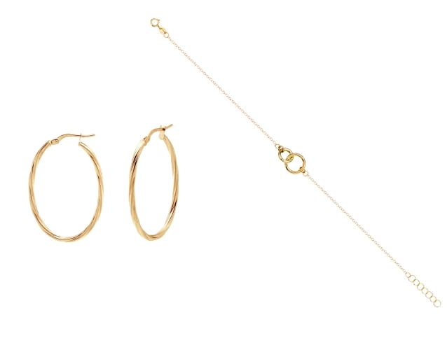 Zestaw złoty Koła i celebrytka PRZ 0015