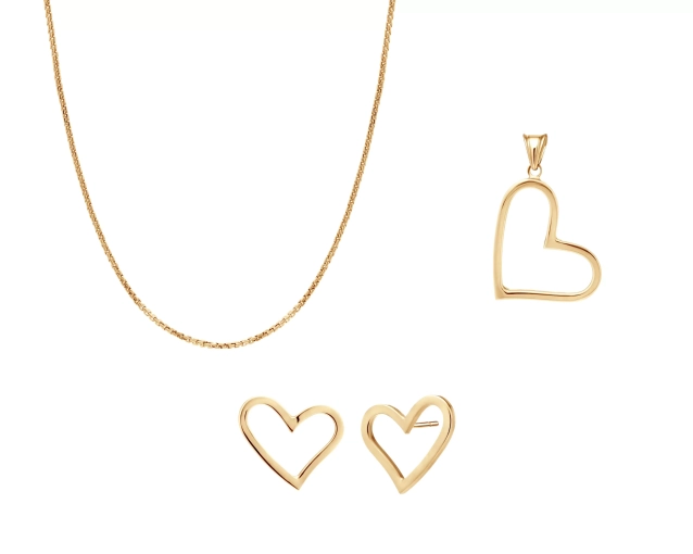 Zestaw złoty Serce PRZ 0018