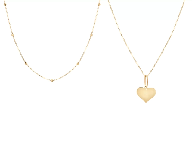 Zestaw złoty kulki i serce PRZ 0034