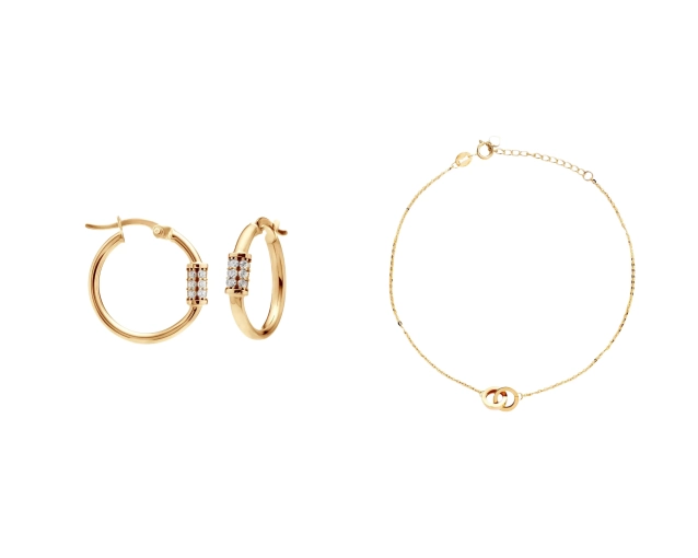 Zestaw złotej biżuterii z cyrkoniami PRZ 0040