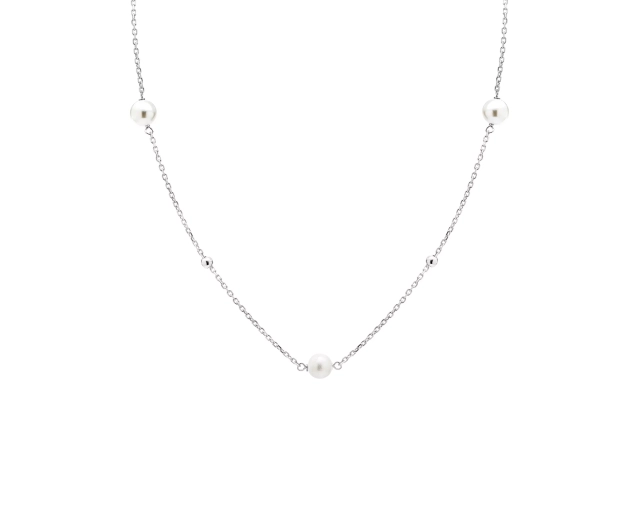 Naszyjnik srebrny z perłami