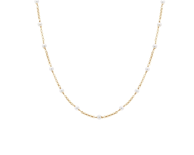Naszyjnik z pozłacanego srebra z perłami 