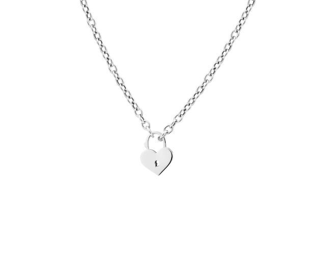 Naszyjnik srebrny z kłódką w kształcie serca