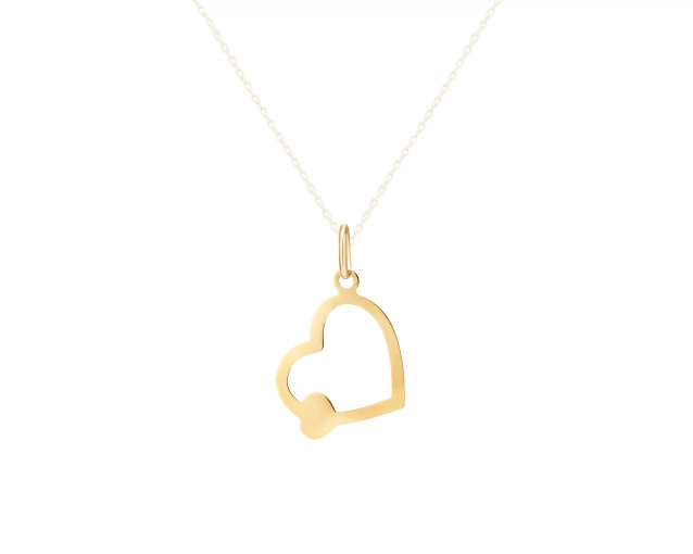Zawieszka złota serce z serduszkiem