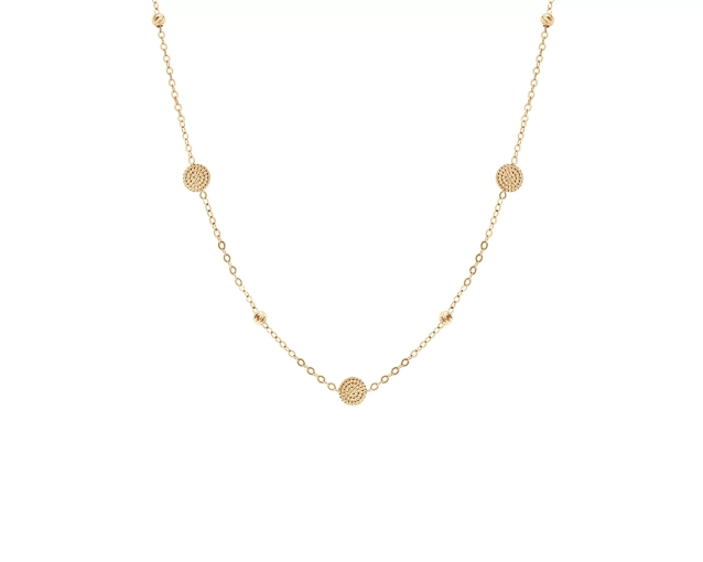 Naszyjnik złoty z dekoracyjnymi okręgami