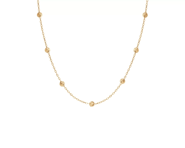 Naszyjnik złoty z diamentowanymi kuleczkami próby 585