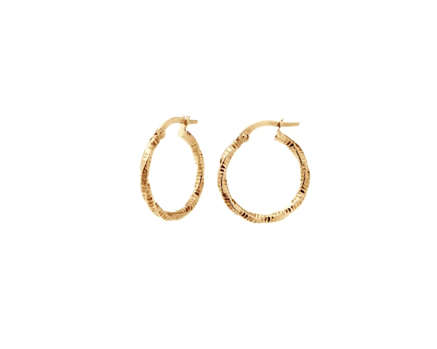 Kolczyki kółka złoto diamentowane pr 585