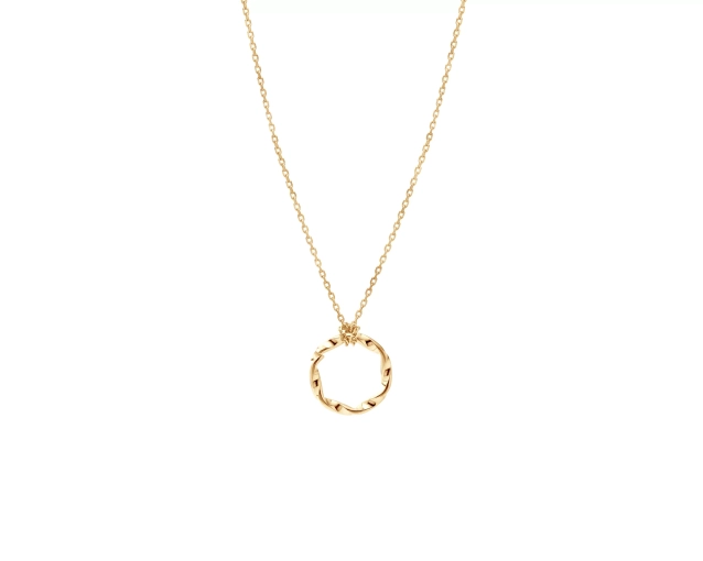 Naszyjnik pozłacane srebro z zawieszką w kształcie kółka