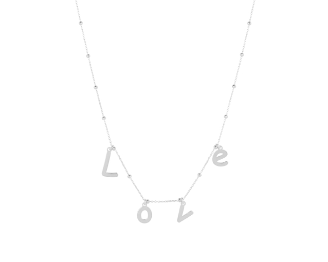 Naszyjnik srebrny z napisem LOVE