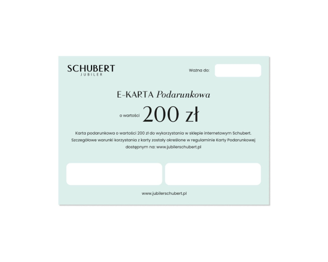 Karta podarunkowa 200 PLN Schubert