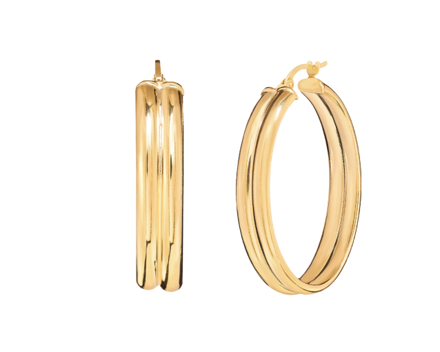 Kolczyki srebrne kółka pozłacane